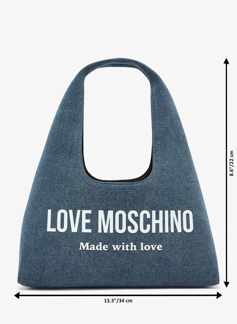 Love Moschino  Signature Love Denim Shopper Tote for Women | Best Price UAE